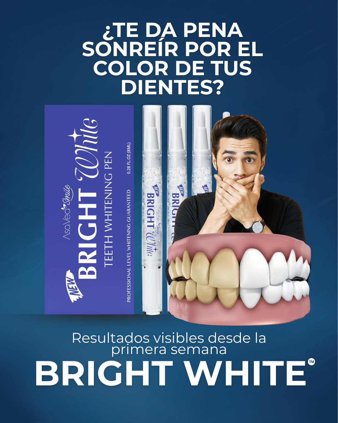 Lápiz Blanqueador Dental Profesional 3x1 – Sin Sensibilidad, Resultados Visibles garantizados - Shopful