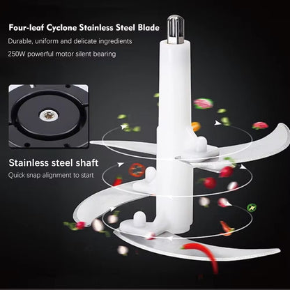 SteelChop™ – Picador Eléctrico de Alimentos con Cuchillas de Acero Inoxidable - Shopful